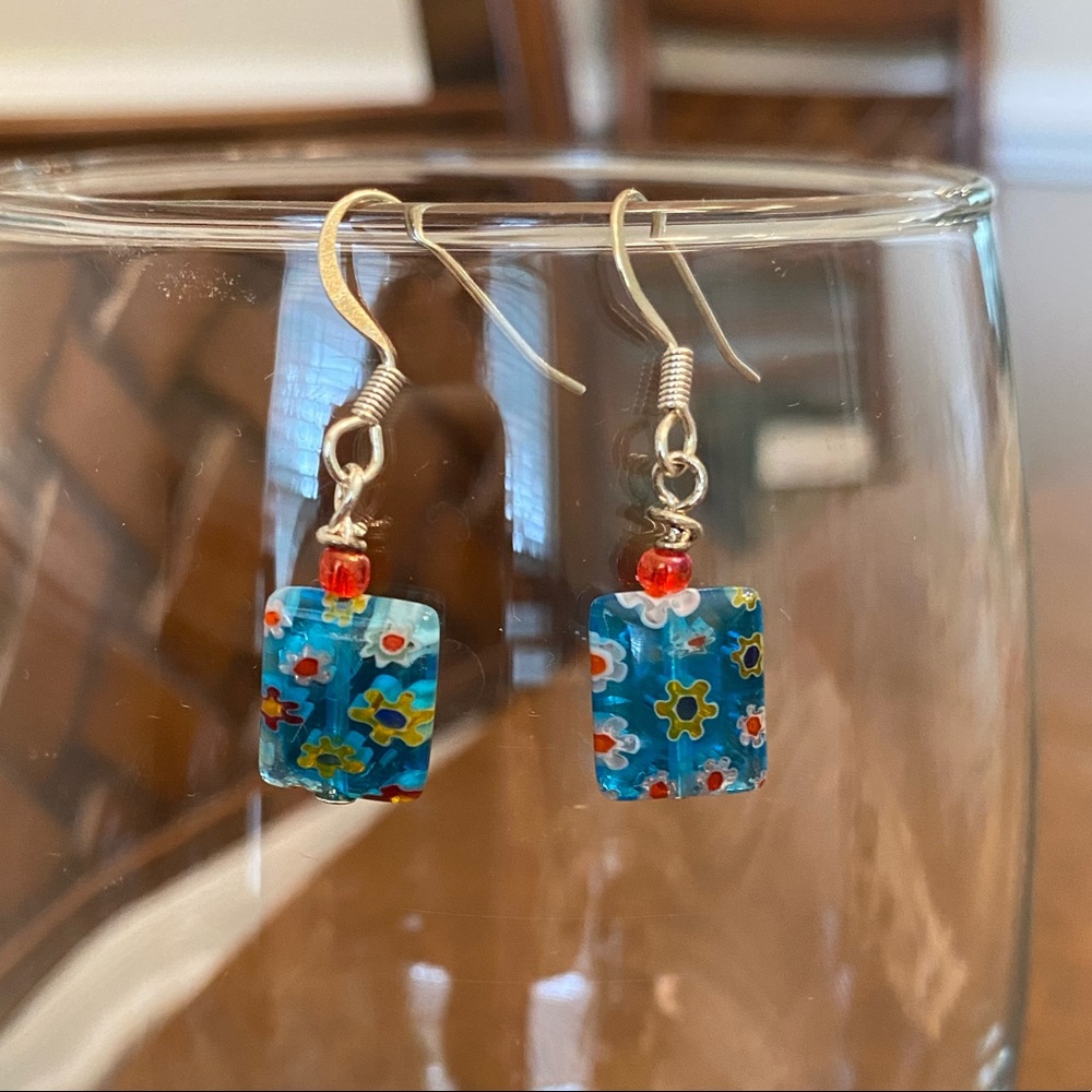 Blue Flower Earrings